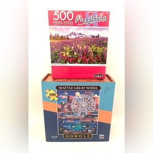 2 New Puzzles Seattle Great Wheel & Mount Rainier 500 pieces Ferris Wheel